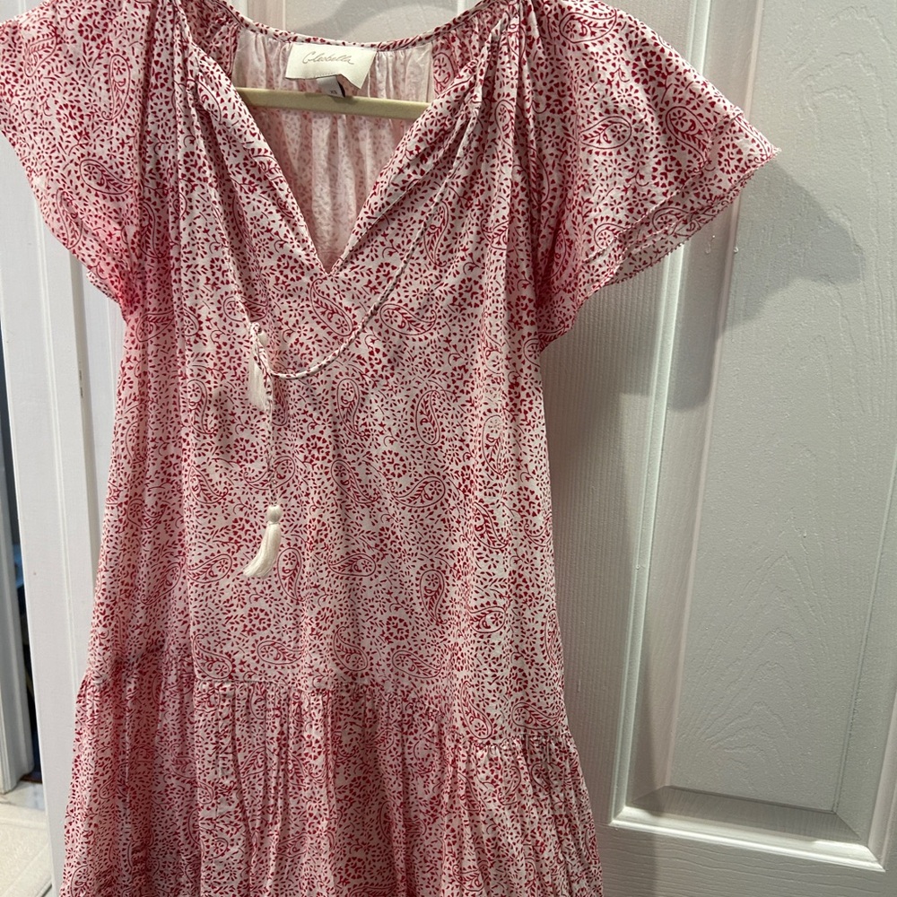Cleobella Red and White Heart Pattern Dress